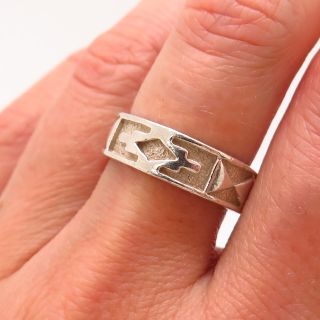 Supersmith Inc Old Pawn Vintage 925 Sterling Silver Handcrafted Band Tribal Ring 2