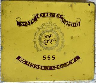 Collectable Vintage Metal Cigarette Tin " State Express Cigarettes " 555 - London