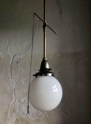 Antique French Gas Ceiling Light C1920.  Now Electrified.