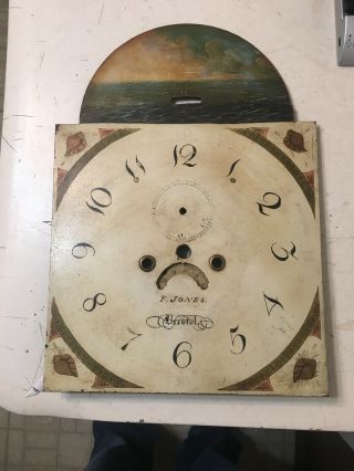 Antique Grandfather Clock Dial Painted Seascape For Rocking Ship Automaton Jones