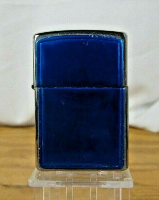 2001 Zippo Lighter With Blue On Front