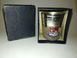 Vintage Silver Plated Thimble Shot Glass Just A Thimble Full,  Scarborough 707065