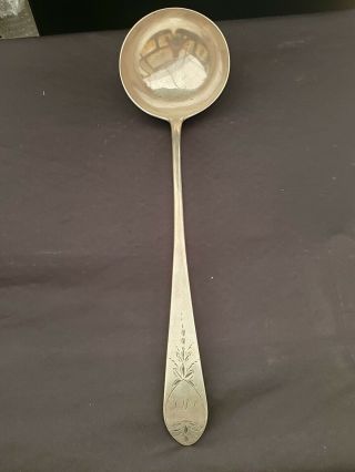 Early American Coin Silver Ladle J.  Byrne Circa 1800