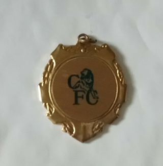 Chelsea Football Club Vintage Cfc Gold Shield Shaped Medal With Ornate Border Vg