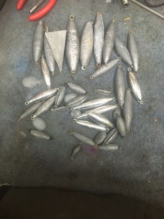 Vintage Lead Fishing Sinkers Weights 5 Pounds (39 Sinkers)