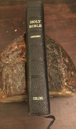 Vintage Collins Concordance Bible Kjv Leather Center Column References - Sewn