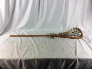 Vintage Wooden Attack/midfield Lacrosse Stick,