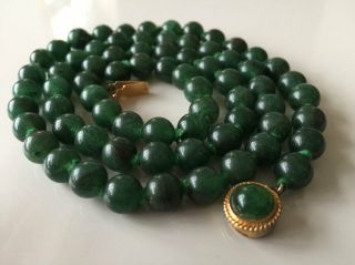 Antique Art Deco Chinese Jade Jadeite Bead Necklace 54g