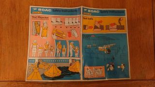 Vintage Boac 747 Safety Instructions Leaflet