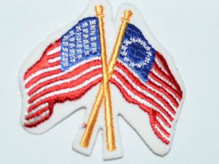 Betsy Ross America Usa Flag Sew - On Vintage Embroidered Clothing Patch Applique