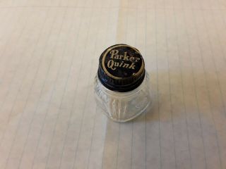 Vintage Parker Ink Bottle Quink Bottle Ornate Tiny Empty