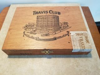Travis Club Wood Cigar Box Empty Bin 27