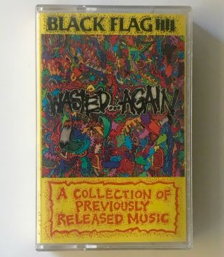 Vtg 1987 Black Flag Cassette Wasted Again Album Tape Lp Sst Best Of Og Nm