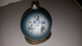 Vintage Shiny Brite Disney Christmas Ornaments Three Little Pigs Blue