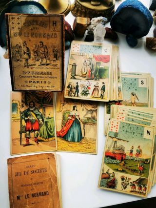 Antique Vintage Rare 1890 Grand Jeu De Mlle Lenormand Collectable Tarot