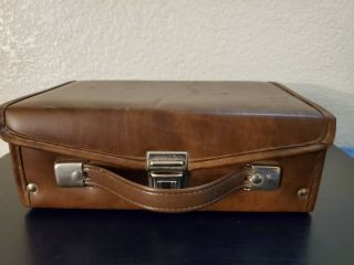 Vintage Small Brown Portable Cassette Tape Storage Carrying Case Holds 12 Tapes