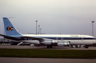 35mm Colour Slide Of Conair Boeing 720 - 051b Oy - Apv