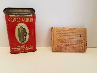Vintage Prince Albert Crimp Long Burning Pipe & Cigarette Tobacco Tin Can