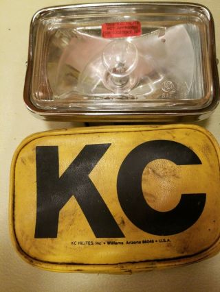 Vintage Kc Hilites Rectangle Light 7a With Cover Offroad Light 7x4 Inch Chrome