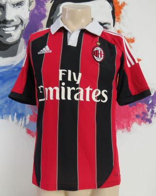 Vintage Ac Milan 2012 2013 Home Shirt Adidas Soccer Jersey Size S
