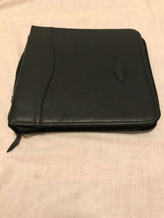 Vtg.  Case Logic Black Faux Leather Cd/dvd/blu - Ray Wallet 96 - Disc Handle Zipper