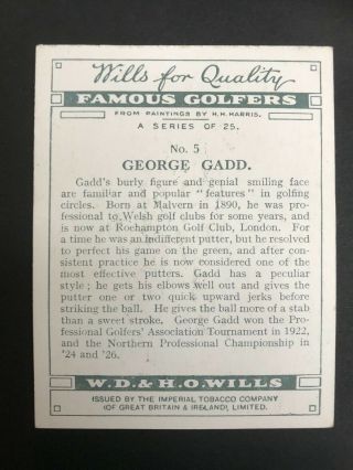 1930 W.  D.  & H.  O.  Wills Famous Golfers: George Gadd 5 2
