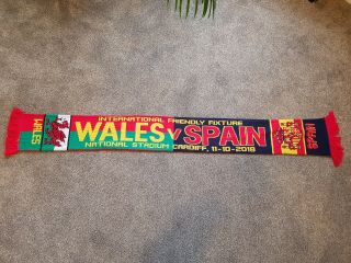 Wales V Spain National Vintage Football Scarf Soccer Bufanda Fancy Bar Fan 0428