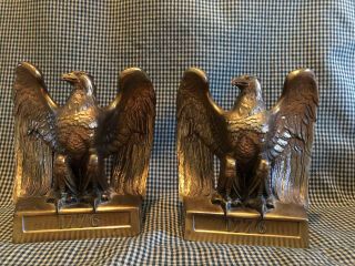 Vintage Brass Eagle Bookends 1776 Philadelphia Mfg.  Co.