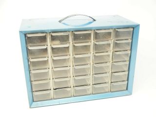 Vintage Akro Mills Metal 30 Drawer Tray Storage Bin Wall Cabinet Parts Hardware