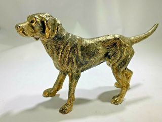 Vintage Solid Brass Hunting Dog Brass Solid