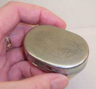 Vintage Nickle On Brass Pocket Vesta Case Match Holder With Striker