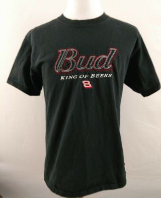 Vtg Nascar Chase Dale Earnhardt Jr 8 Bud King Of Beers Black T - Shirt Xl Flaw