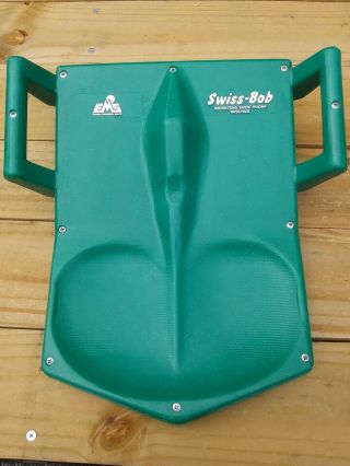 Swiss Bob Snow Sled By Mph Vintage Green Plastic Made In Switzerland