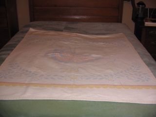 Vintage Biederlack Blanket / Throw 100 Cotton Duck Farm Animal
