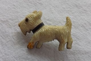 (24) Vintage Celluloid Dog Brooch Broach White Terrier Dog