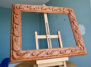 Deeply Carved Wooden Picture Frame 16 " X 12 " Rebate Arts & Crafts Nouveau