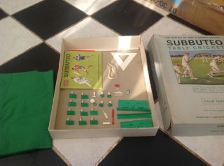 Vintage Subbuteo Table Top Cricket Game Club Edition Boxed 1970 ' s 2