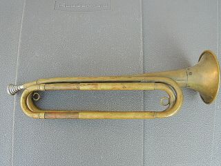 Vintage Antique Brass J Larosa La Rosa & Co Military Boy Scouts Bsa Bugle Horn