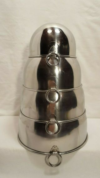Vintage Set Of 4 Kaylan Cutlery Stainless Steel Mixing/nesting Bowls W/ " O " Rings