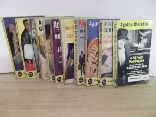Agatha Christie 11 Vintage Fontana Paperbacks With Yellow Spine Agatha Christie