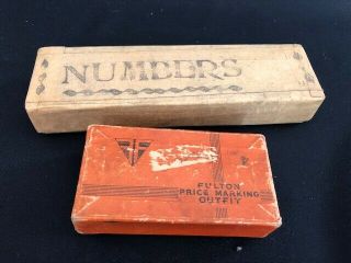 Fulton - Price Marking Outfit & Numbers Collectors Vintage Rubber Stamp Set