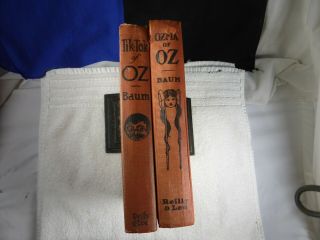 Two (2) Vintage OZ Books - OZMA OF OZ,  1907 & TIK - TOK OF OZ 1914 3