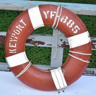 Vintage Us Navy Yf - 885 Keyport Frigate Lifesaver Ring Personal Floatation Device