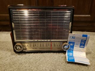 Philco Model T901 - 124 Vintage Transistor Radio,  Leather Case,