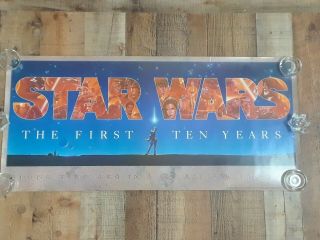 Star Wars The First Ten Years Art Poster By John Alvin Vintage 1987 16.  5 X 36