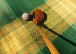 Antique Hickory Wood Shaft Fancy Face Golf Club Aj Reach Driver