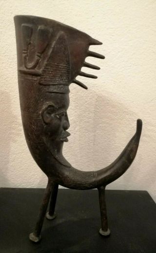 Antique Bronze Sculpture From Benin,  Nigeria,  African Art