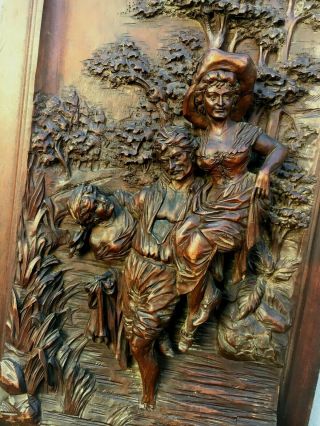Big Antique French Furniture Door Low Relief Early 1900 