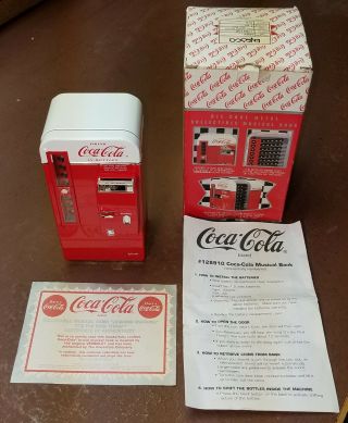 Coca - Cola Toy Vending Machine & Musical Bank.  Diecast.  Enesco.  Vintage 1994.  Fun 3