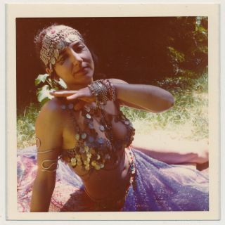 Hippie Belly Dancer Woman In Revealing Costume Vtg 70 